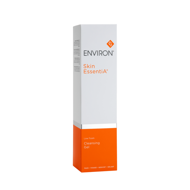 Environ Low Foam Cleansing Gel in 200ml bottle, gentle foaming facial cleanser with soothing ingredients.
