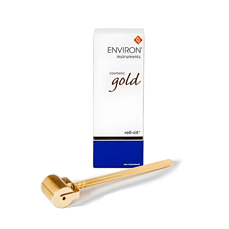 Environ Gold Cosmetic Roll-CIT with 0.2mm needle length for skin rejuvenation and micro-needling treatment.