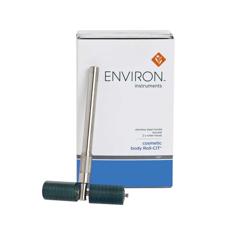 Environ Body Cosmetic Roll-CIT® 0.1 mm dermaroller with fine needles for skin rejuvenation and enhanced absorption.