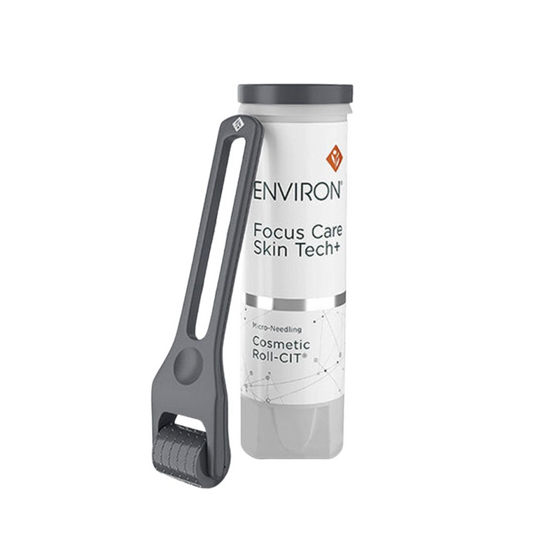 Environ Cosmetic Roll-CIT 0.1 mm micro-needling device with a sleek handle and fine needle tip for skin rejuvenation.