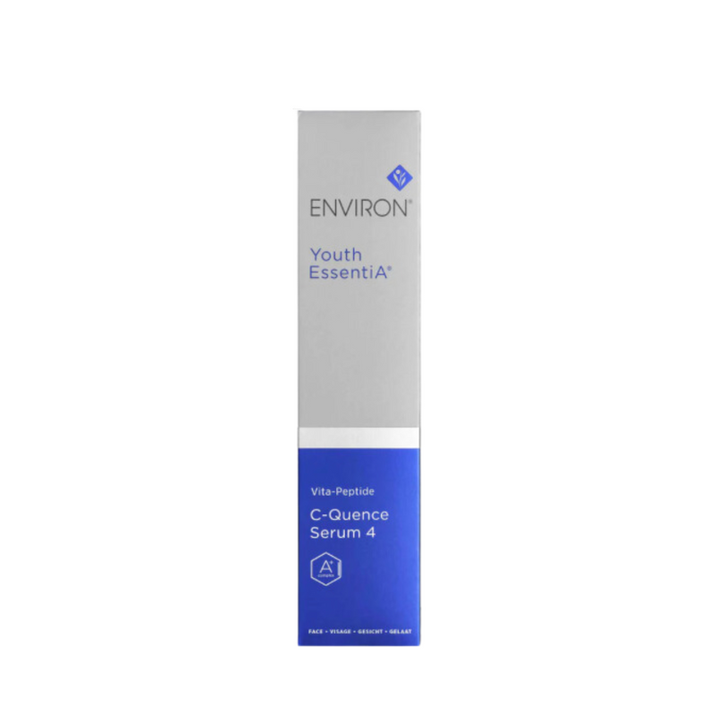 Environ Vita-Peptide Intensive Serum 4 Plus in a clear glass bottle with dropper, designed for skin rejuvenation and anti-aging.