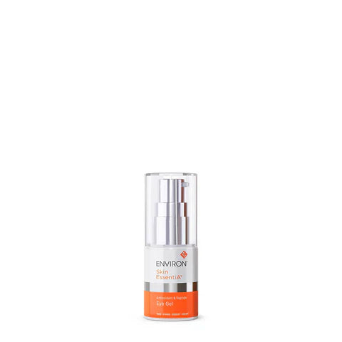 Environ Antioxidant & Peptide Eye Gel in a 15ml container, designed to reduce puffiness and improve skin around the eyes.