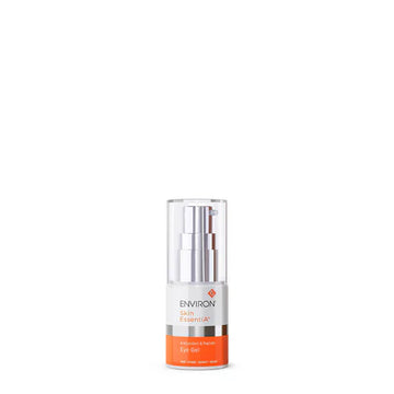 Environ Antioxidant & Peptide Eye Gel in a 15ml container, designed to reduce puffiness and improve skin around the eyes.