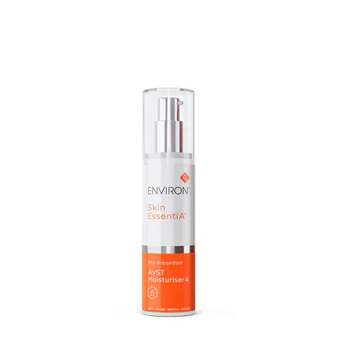 Environ Vita-Antioxidant AVST Moisturiser 4 in a 50ml jar, featuring a sleek skincare container with product label and cap.