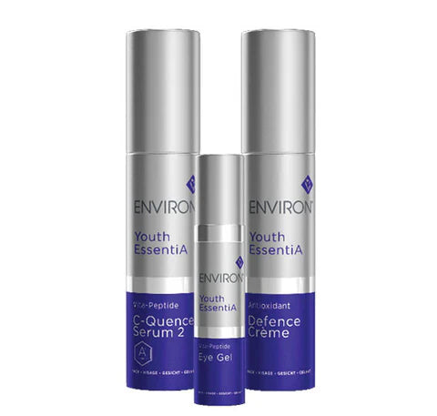 Environ YE Kit #2 includes antioxidant defense crème and Vita-Peptide Eye Gel, skincare products for youthful skin.